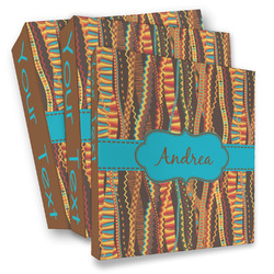 Tribal Ribbons 3 Ring Binder - Full Wrap (Personalized)