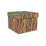 Tribal Ribbons Gift Box with Lid - Canvas Wrapped - Small (Personalized)