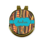 Tribal Ribbons Golf Ball Marker - Hat Clip - Gold