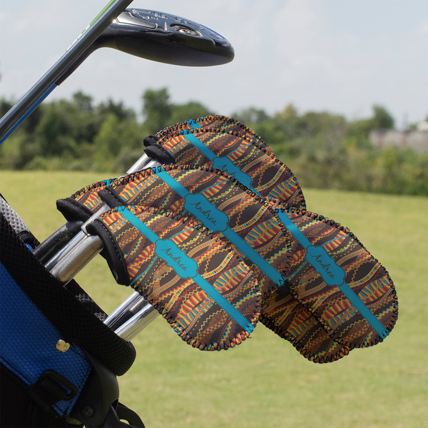 Custom Tribal Ribbons Golf Club Iron Cover - Set of 9 (Personalized)