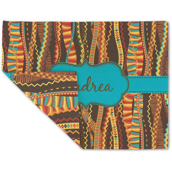 Custom Tribal Ribbons Double-Sided Linen Placemat - Single w/ Name or Text