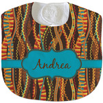 Tribal Ribbons Velour Baby Bib w/ Name or Text