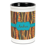 Tribal Ribbons Ceramic Pencil Holders - Black