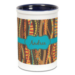 Tribal Ribbons Ceramic Pencil Holders - Blue