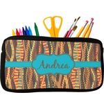 Tribal Ribbons Neoprene Pencil Case - Small w/ Name or Text