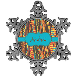 Tribal Ribbons Vintage Snowflake Ornament (Personalized)