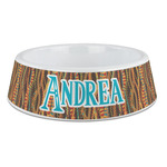 Tribal Ribbons Plastic Dog Bowl - Large (Personalized)