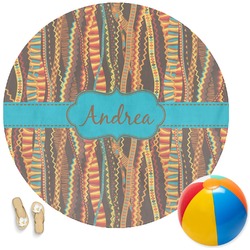 Tribal Ribbons Round Beach Towel (Personalized)