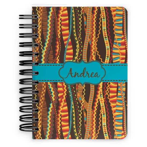 Custom Tribal Ribbons Spiral Notebook - 5x7 w/ Name or Text