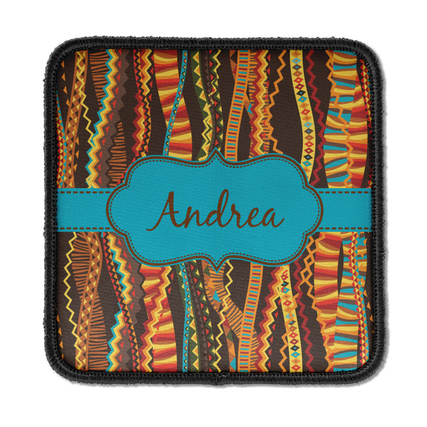 Custom Tribal Ribbons Iron On Square Patch w/ Name or Text