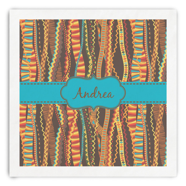 Custom Tribal Ribbons Paper Dinner Napkins (Personalized)