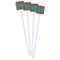 Tribal Ribbons White Plastic Stir Stick - Double Sided - Square - Front