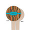 Tribal Ribbons Wooden 4" Food Pick - Round - Single Sided - Front & Back