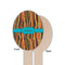 Tribal Ribbons Wooden Food Pick - Oval - Single Sided - Front & Back