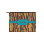 Tribal Ribbons Zipper Pouch - Small - 8.5"x6" (Personalized)