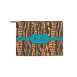Tribal Ribbons Zipper Pouch - Small - 8.5"x6" (Personalized)