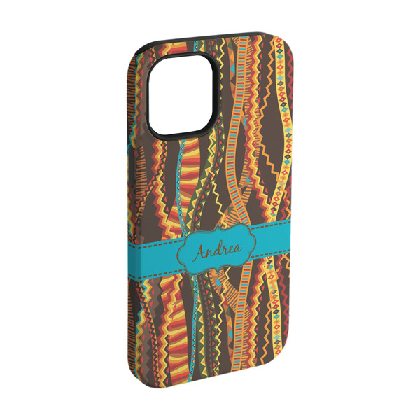 Custom Tribal Ribbons iPhone Case - Rubber Lined - iPhone 15 (Personalized)