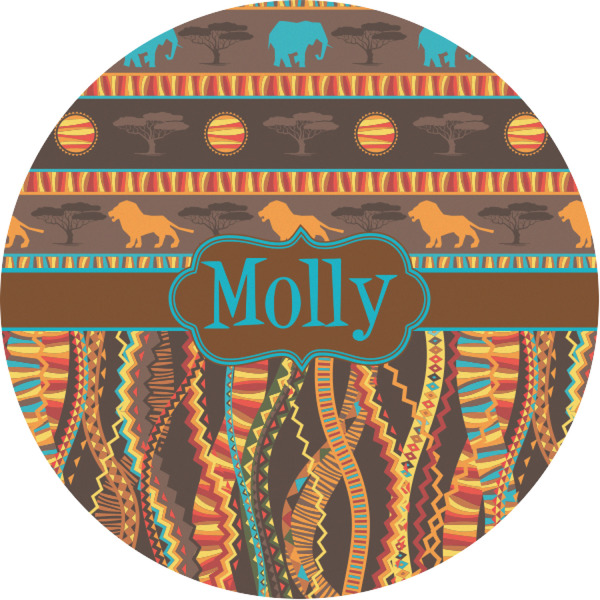 Custom African Lions & Elephants Multipurpose Round Labels - 1" (Personalized)