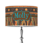 African Lions & Elephants 12" Drum Lamp Shade - Poly-film (Personalized)