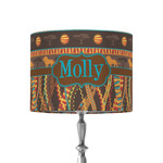 African Lions & Elephants 8" Drum Lamp Shade - Fabric (Personalized)