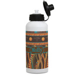 African Lions & Elephants Water Bottles - Aluminum - 20 oz - White (Personalized)