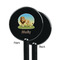 African Lions & Elephants Black Plastic 5.5" Stir Stick - Single Sided - Round - Front & Back