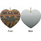 African Lions & Elephants Ceramic Flat Ornament - Heart Front & Back (APPROVAL)