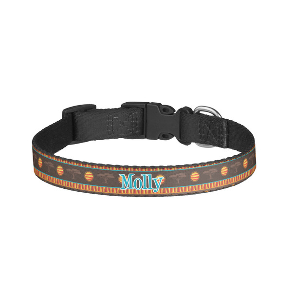 Custom African Lions & Elephants Dog Collar - Small (Personalized)