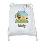 African Lions & Elephants Drawstring Backpack - Sweatshirt Fleece (Personalized)