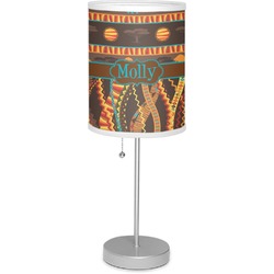 African Lions & Elephants 7" Drum Lamp with Shade Polyester (Personalized)