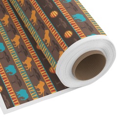 African Lions & Elephants Fabric by the Yard - Spun Polyester Poplin