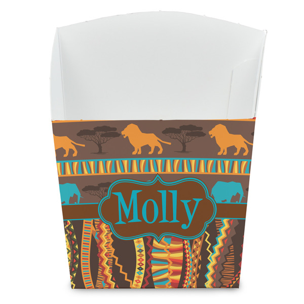 Custom African Lions & Elephants French Fry Favor Boxes (Personalized)