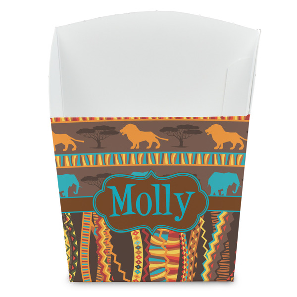 Custom African Lions & Elephants French Fry Favor Boxes (Personalized)