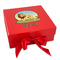 African Lions & Elephants Gift Boxes with Magnetic Lid - Red - Front