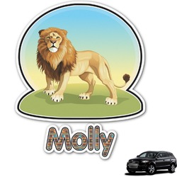 African Lions & Elephants Graphic Car Decal (Personalized)