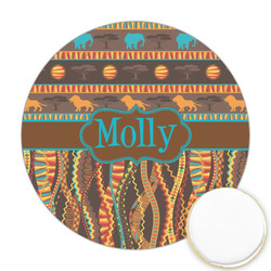 African Lions & Elephants Printed Cookie Topper - Round (Personalized)