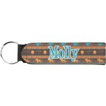 African Lions & Elephants Neoprene Keychain Fob (Personalized)