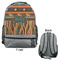 African Lions & Elephants Large Backpack - Gray - Front & Back View