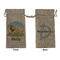 African Lions & Elephants Large Burlap Gift Bags - Front & Back