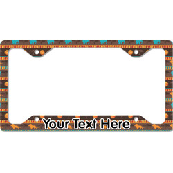 African Lions & Elephants License Plate Frame - Style C (Personalized)