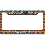 African Lions & Elephants License Plate Frame - Style B (Personalized)