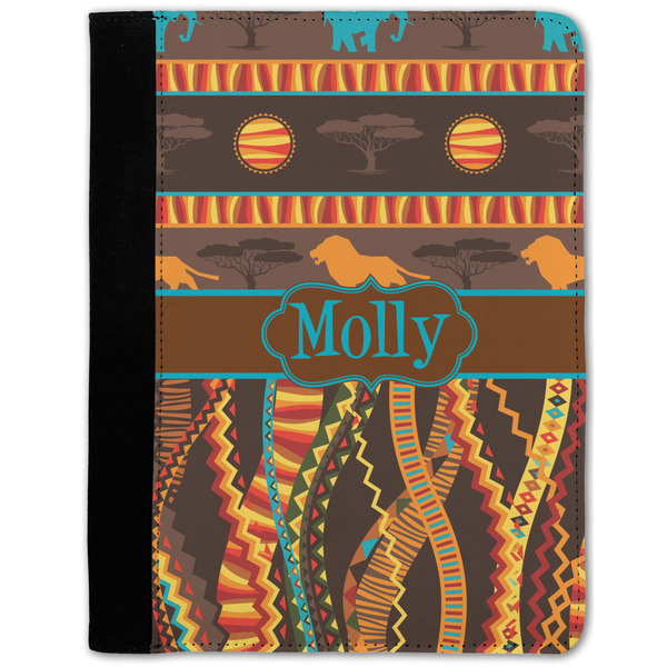 Custom African Lions & Elephants Notebook Padfolio - Medium w/ Name or Text