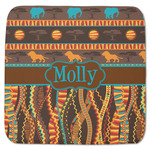 African Lions & Elephants Memory Foam Bath Mat - 48"x48" (Personalized)