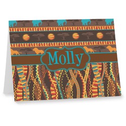 African Lions & Elephants Note cards (Personalized)