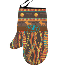 African Lions & Elephants Left Oven Mitt (Personalized)