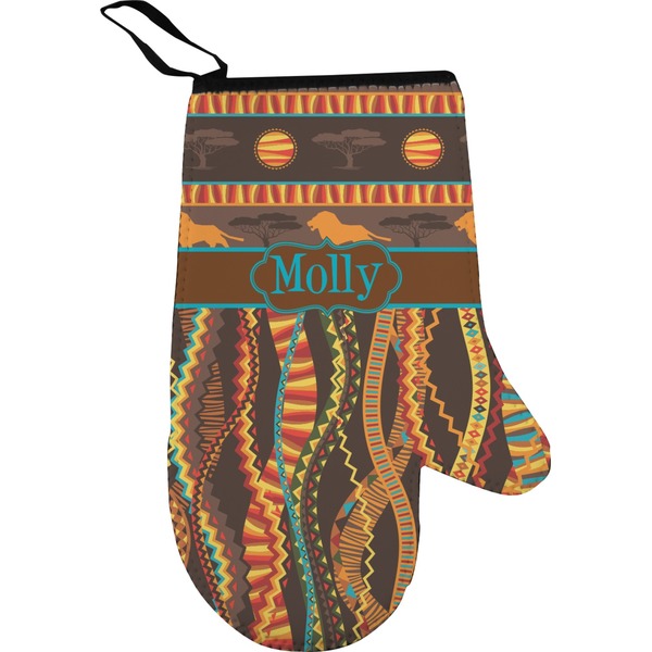 Custom African Lions & Elephants Oven Mitt (Personalized)