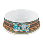 African Lions & Elephants Plastic Dog Bowl - Small (Personalized)