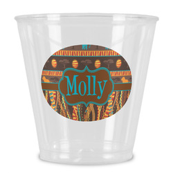 African Lions & Elephants Plastic Shot Glass (Personalized)