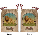 African Lions & Elephants Santa Sack - Front & Back (Personalized)