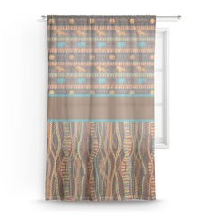African Lions & Elephants Sheer Curtain - 50"x84"